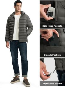 Custom Plus Size Men's Puffer <b>Jacket</b> Warm Lightweight Quilted Winter Coat Windproof Insulated Outerwear - Product Image 6