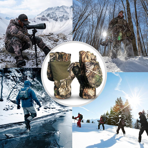 Camouflage Hunting <b>Gloves</b> Lightweight Full Finger & Fingerless Convertible Mittens Nonslip <b>Touchscreen</b> Outdoor Fishing <b>Gloves</b> - Product Image 6