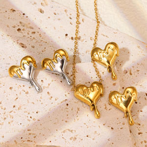 Valentine's Gift Trendy Stainless Steel <b>Stud</b> <b>Earrings</b> <b>Heart</b> Shape Engagement Jewelry 18K Gold Plated - Product Image 4