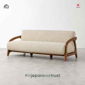 Modern Solid Teak Wood Minimalist Design Two Seat Durable Garden <b>Sofa</b> <b>Outdoor</b> Furniture for Hotel Villa Resort Patio Jepara - Product Image 1