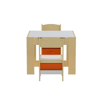 Vente en gros de table et chaises de fête en bois pour enfants avec espace de rangement bureau d'étude rabattable pour enfants tout-petits enfants d'âge préscolaire