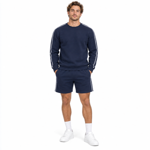 Conjunto de Sudadera y Pantalones Cortos Personalizados con Logotipo para Hombre, Venta al Por Mayor, Ropa Deportiva Informal de Dos Piezas, Sudadera con Capucha y Pantalones Cortos, Fabricante de Ropa de Moda Premium - Product Image 1
