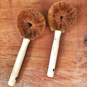 Bamboo Dish <b>Brushes</b> Natural Kitchen <b>Brush</b> Pans Pots Washing Sustainable Coconut Fiber Natural Coir Sponge Set - Product Image 1