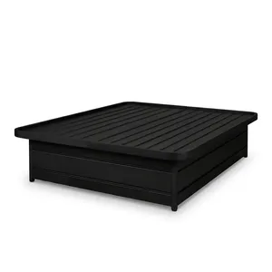 Base de Cama Metálica XL con Recubrimiento de Polvo Negro, 16 Pulgadas de Altura, Resistente, para Motel, Hostelería, Moderna, MPBF0001 - Product Image 1