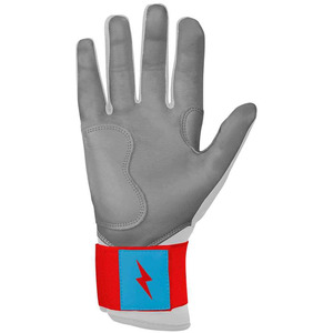 Custom Bear Series Leather Long Cuff <b>Baseball</b> Batting Gloves Miami White Blue Premium Grip Ambidextrous Wholesale Custom Sports - Product Image 2