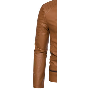 Veste en cuir d'hiver solide pour homme avec logo frontal, réversible et chauffante, coupe-vent, qualité supérieure, 100% cuir, décontractée - Product Image 3