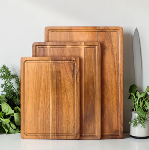 Rustic Solid Wood Mildew Proof Double-sided Chopping Board Stand Dishwasher Safe <b>Kitchenware</b> 1.5cm Thick Rectangle - Product Image 4