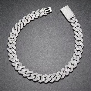 Most Selling 925 Silver Moissanite Cuban Link Chain Iced Out <b>Necklace</b> <b>for</b> <b>Men</b> Women Luxury Hip Hop Jewelry Available <b>For</b> Sale - Product Image 1