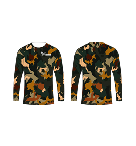 Custom Dark Forest <b>Camo</b> Long Sleeve T-Shirt Moisture Wicking Performance Athletic Training Sports Shirt Durable Fitness <b>Top</b> - Product Image 1