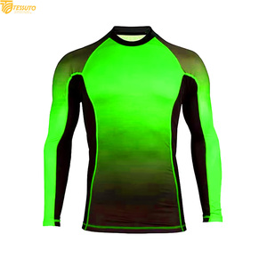 Custom <b>Men</b>’s Long Sleeve <b>Compression</b> Rash Guard BJJ MMA Fitness Grappling <b>Shirt</b> Sublimation Gradient Training Wear - Product Image 2