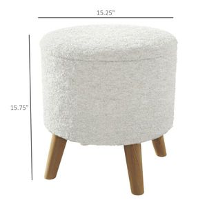 Sgabello Ottomano Rotondo Contemporaneo Fatto a Mano con Vano Contenitore per Casa e Hotel - Product Image 3