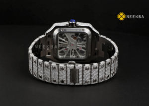 Reloj Moissanite con Esfera Abierta y Diseño de Esqueleto - Movimiento de Cuarzo, Reloj de Diamantes Estilo Rapper Hecho a Mano a un Precio Razonable - Product Image 6