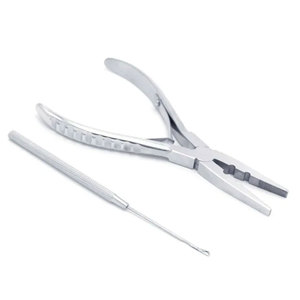 Pinza para extensiones de cabello para equipos de salón de belleza y ajuste profesional del cabello, con cuerpo de metal resistente y diseño de trabajo sencillo - Product Image 1