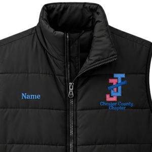 Women <b>Black</b> Quilted Puffer <b>Vest</b> Sleeveless Full Zip Embroidered Lightweight Warm Outdoor Casual Winter Jacket with Side Pockets - Product Image 3
