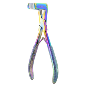 Pince à presser pour extensions capillaires multicolores, construction en acier inoxydable, mâchoires plates avec coussin en silicone, outil d'application de bandes adhésives pour salon - Product Image 1