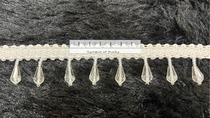 Adorno de Borlas con Pedrería Blanca, Poliéster/Algodón, Bordado a Mano, Ecológico, Duradero, 3CM, Decoración DIY, SLML Rojo Nani - Product Image 6