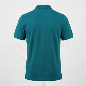 Polo en piqué 100 % coton pour homme, manches courtes, couleur turquoise, décontracté, respirant, coupe classique, design tricoté uni - Product Image 2