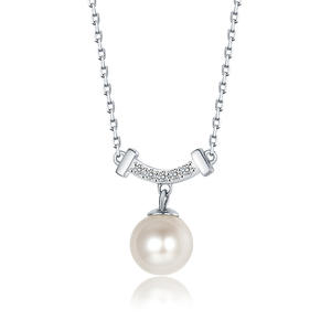 Collar de Perlas Edison de Agua Dulce de 9-12 mm, Collar de Plata S925 con Colgante de Sonrisa, Joyería de Moda - Product Image 5