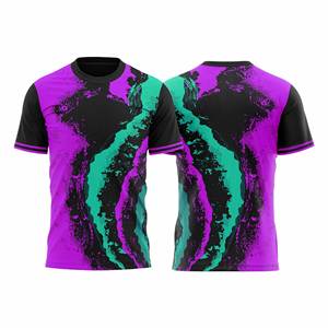 Chemise de chasse pour homme à manches courtes, imprimée par sublimation, respirante, en polyester, motif orange, bleu, noir, pour l'été - Product Image 3
