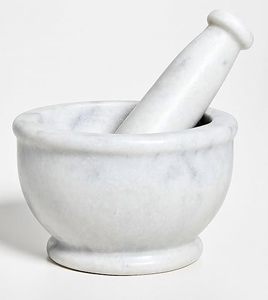 Marble Mortar And Pestle Set With Smooth Finish For <b>Grinding</b> Spices And Making <b>Paste</b> - Product Image 1