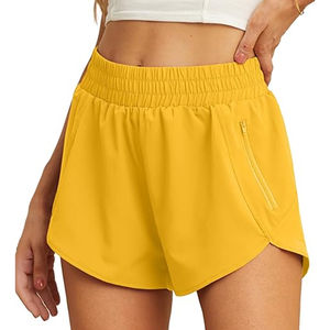 Shorts de Yoga Transpirables para Mujer, Diseño Acanalado de Cintura Alta con Efecto Levanta Glúteos, Estilo Deportivo, Personalizados 2026 - Product Image 5