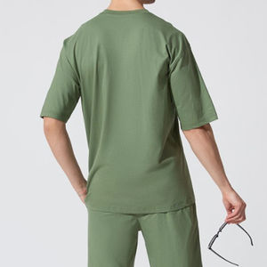 Nuevo Conjunto de Ropa Casual para Hombre, Estilo Moderno, 100% Algodón, Tejido Suave, Hombros Caídos, Ropa Deportiva Transpirable para Verano - Product Image 2