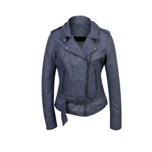 Veste en cuir pour femmes, design de motard professionnel, veste en cuir unie pour femmes et filles, logo personnalisé, service OEM - Product Image 5