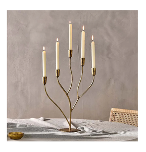 Support de bougie en laiton doré torsadé pour mariage, événement festif, support de bougie luxueux finition métallique pour décoration de table à la maison - Product Image 6