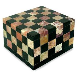 Caja de Joyería Cuadrada Moderna de Resina con Acabado Brillante en Blanco y Negro, Diseño Geométrico con Patrón de Estrella, Decoración para el Hogar - Product Image 5