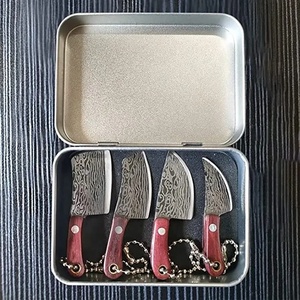Cuchillos de Cocina Miniatura Hechos a Mano con Acero de Damasco de la Marca Ahmad Fabric, con Funda de Cuero, Mango Elegante y Personalizable - Product Image 2