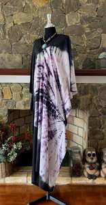 Vestido Maxi Japonés Shibori Tie Dye de Rayón, Estilo Caftán, Talla Grande, Corte Holgado, Ropa Boho para Mujer - Product Image 2
