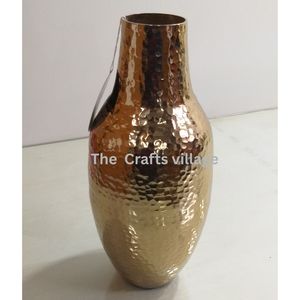 Handmade Hammered Metal Vase Decorative Tabletop Flower Vase <b>Rustic</b> Textured Finish Elegant Home Decor Accent Centerpiece Gift - Product Image 1