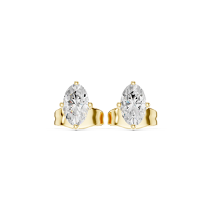 Boucles d'oreilles clous ovales en diamant Elara en or jaune 18 carats - Product Image 5