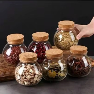 Elegant <b>Small</b> Glass Jar With Wooden Lid For Candle Making Gift Packing And Decorative <b>Table</b> Display - Product Image 1