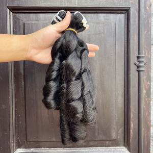 Fabricante vietnamita 100% pelo crudo de alta calidad máquina de trama de rizos de rebote negro Paquete de doble dibujado - Product Image 6