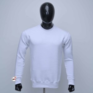 เสื้อสเวตเชิ้ตคอกลมสีขาวสำหรับผู้ชาย ราคาส่งถูก ทรงปกติ สีพื้น ผ้าถัก สวมใส่สบายๆ สำหรับฤดูใบไม้ร่วง ผลิตโดย MRI - Product Image 1