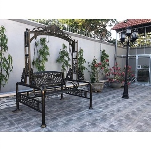 Wrought iron garden <b>swing</b> – Exquisite patterned design, rust-resistant, easy to assemble – Custom-made wrought iron <b>swing</b> - Product Image 2