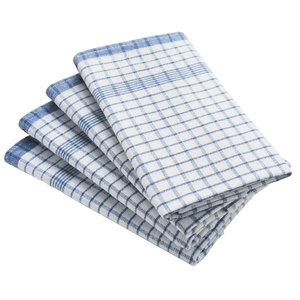 Ensemble de torchons de cuisine rectangulaires en coton rayé bleu et blanc tissé pour usage domestique - Product Image 5