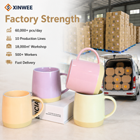Taza de Cerámica Pastel Personalizada, Diseño de Dos Tonos, Taza de Café de Cerámica OEM, Taza de Cerámica de Marca Privada, Fabricante de Tazas de Cerámica al por Mayor