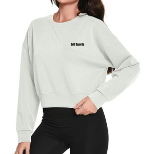Nuevas sudaderas cortas de moda con logo personalizado, hechas de algodón/poliéster, sudaderas cortas para mujer en venta en línea. - Product Image 1