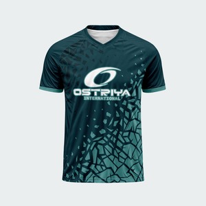Maillot de football léger en polyester 100 % imprimé par transfert thermique pour adultes, vêtements de sport personnalisés, couleur unie, manches courtes, col en V - Product Image 3