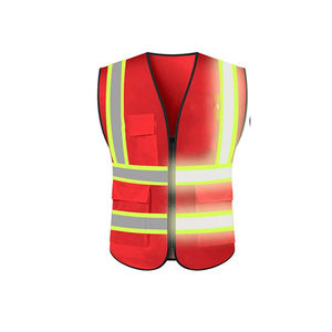 เสื้อกั๊กสะท้อนแสงแบบ Hi Vis โพลีเอสเตอร์ ODM 9 กระเป๋า สำหรับผู้ชาย ผู้หญิง งานก่อสร้าง - Product Image 2
