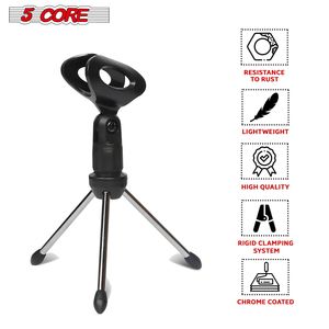 Supporto da tavolo regolabile per microfono, treppiede portatile pieghevole con supporto universale per microfono F - Product Image 5