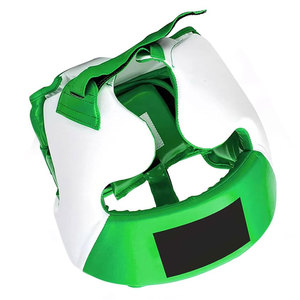 Protège-tête de boxe vert et blanc en cuir PU, équipement de protection pour adultes, unisexe, utilisation universelle - Product Image 6