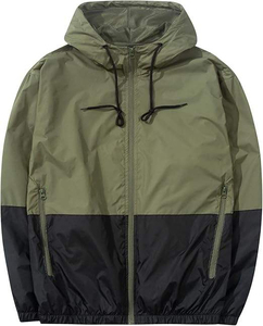 Veste coupe-vent pour homme de marque personnalisée, veste d'hiver imperméable en tissu écologique, veste coupe-vent légère à capuche - Product Image 4