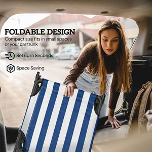 Tumbona Plegable Azul y Blanca, Ajustable, Portátil, para Playa o Camping - Product Image 6