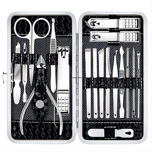 Premium 7 in 1 Stainless Steel Nail Care Set Professional <b>Manicure</b> <b>Kit</b> Portable Case Classic Style Adult Teen Custom Logo Single - Product Image 1