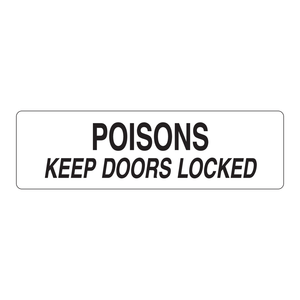 Étiquette adhésive Brady Poison Keep Doors Locked - Durable, imperméable, imprimée en UV pour les portes de stockage de produits chimiques - Product Image 1