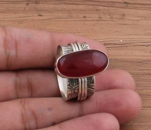 Bague de mariage en argent sterling pour femme avec turquoise, pierre solide sculptée à la main, bijoux en pierres précieuses, prix d'usine, approvisionnement en gros - Product Image 2