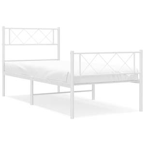 Base de Cama Doble de Metal con Recubrimiento de Polvo Blanco, Elegante Estructura Metálica para Camas - Product Image 2
